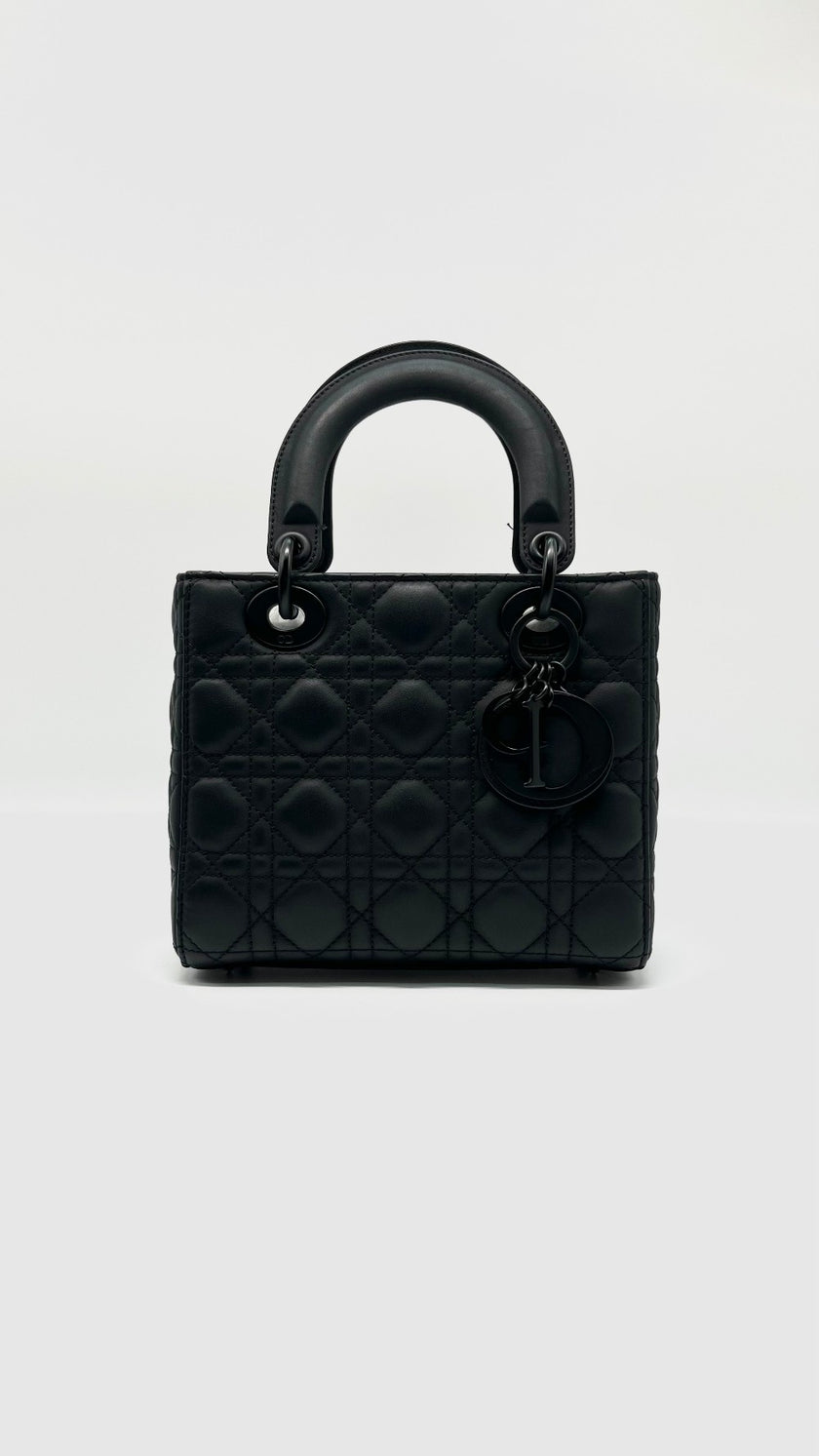 Preowned. Lady Dior Small So Black Matte. 15-MA-1221|7706