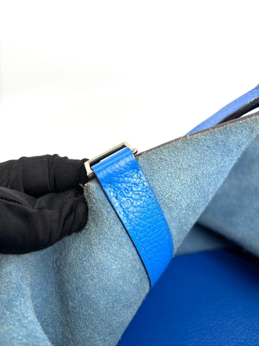 Preowned. Hermes Picotin 26 Blue France Togo. PC074|3736