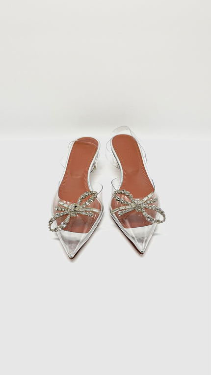 Brand New. Amina Muaddi Begum Glass Heel. 36|10626