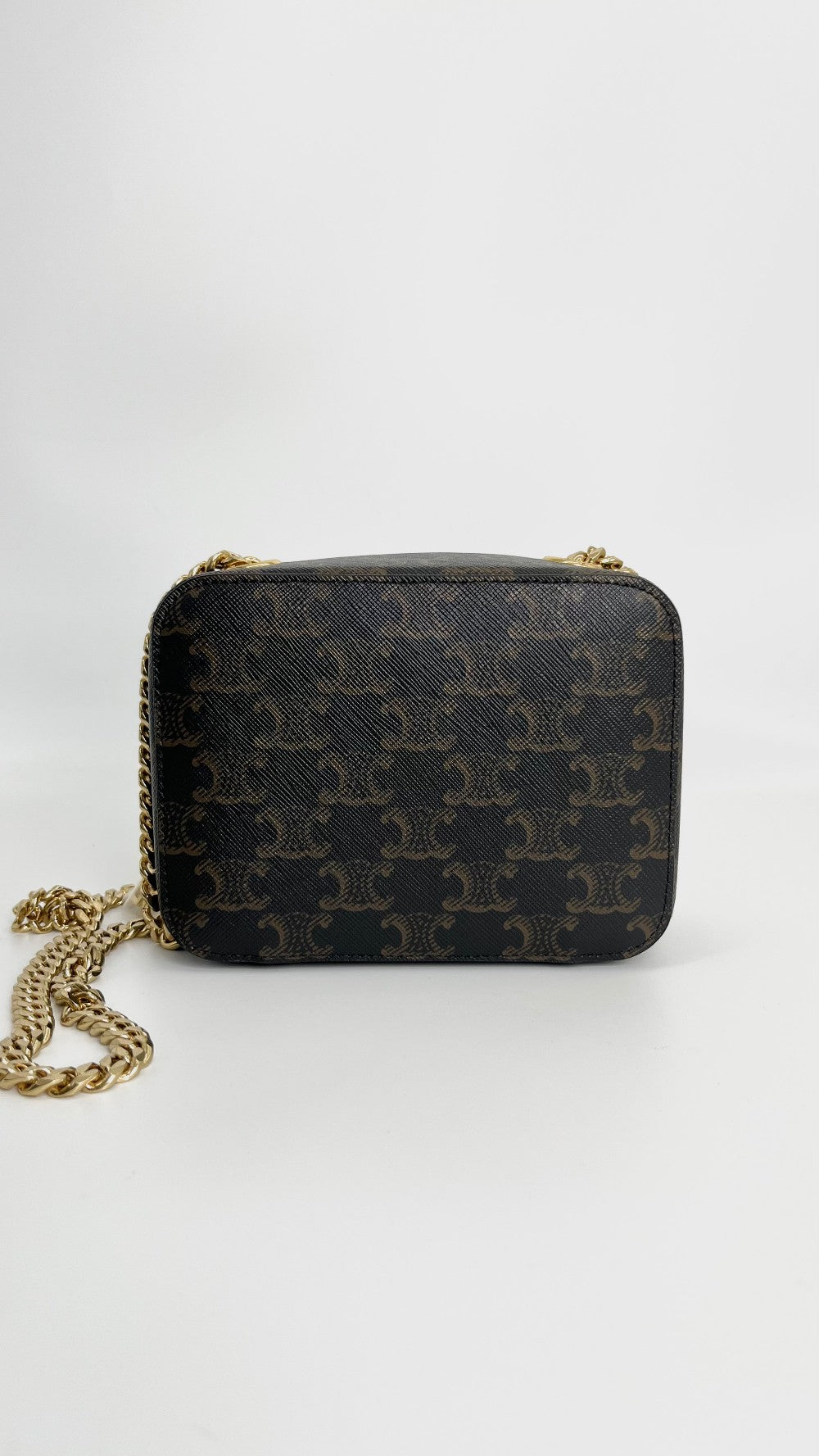 Unused. Celine Triomphe Box Tan|4551