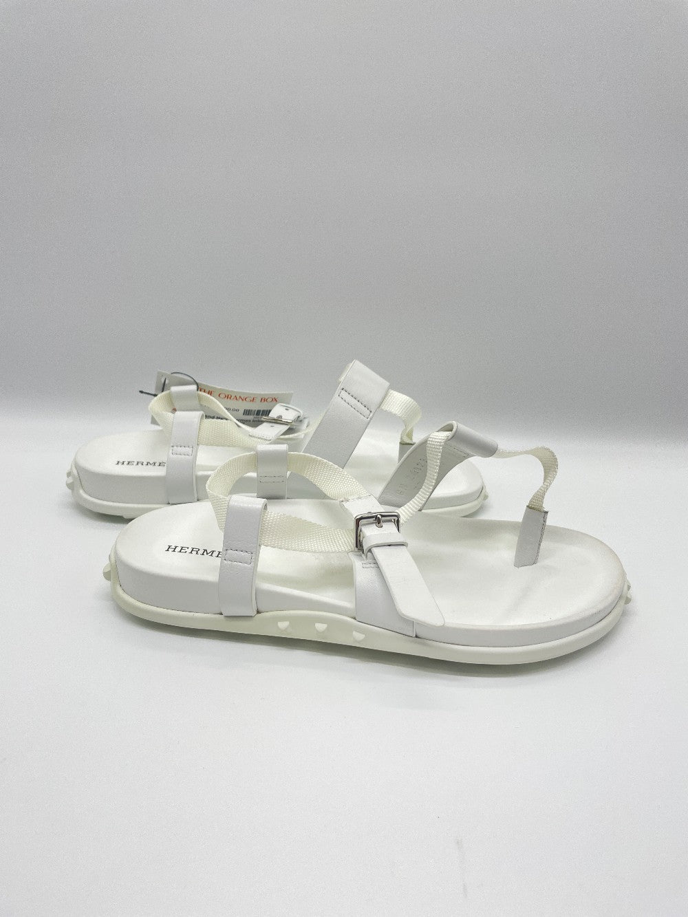 Brand New. Hermes Inboard Sandals White. 37|10103