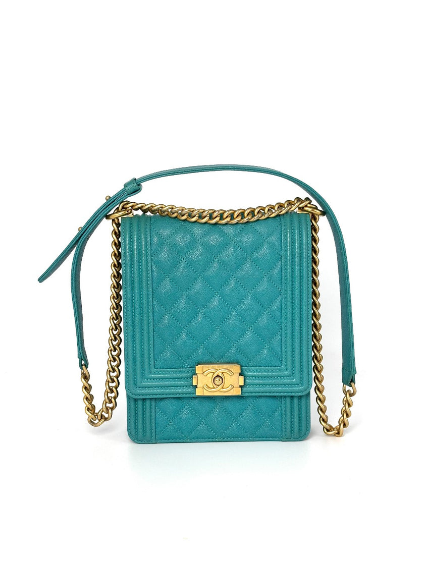 [SALE] Preowned. Chanel North South Leboy Turquoise GHW. 28145395|8047