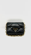 Like New. Prada 1BD292 Nappa Patch Nero Shoulder/Crossbody Bag|11297