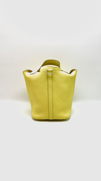 Like New. Hermes Picotin 18 Lime Clemence PHW. UAM005UH|15729