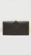 Preowned. Hermes Jige Clutch Etain/Green. FPK18|9721