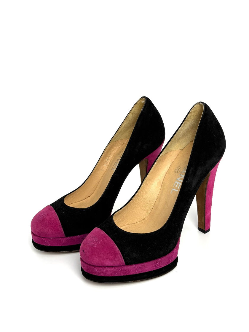 Preowned. Chanel Heels Black/Pink. 36|10734