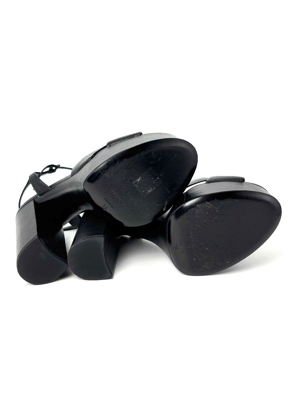 Preowned. Ysl Bianca Platform Sandals Black. 38|8616