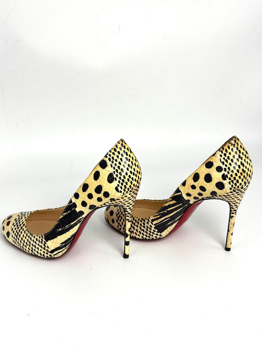 Preowned. Louboutin Heel Snake/Phyton. 37|11037