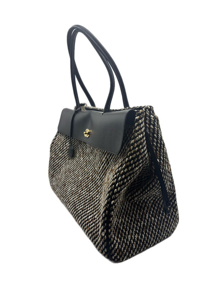 Brand New. Chanel XXL Urban Essential Shopping Tote Black Calfskin/Multi Tweed GHW. XAJLP0T8|17113
