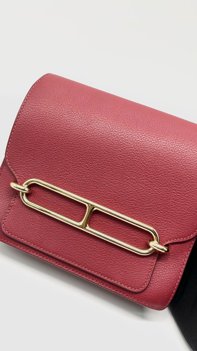 Preowned. Hermes Roulis 18 Rouge Grenat GHW Evercolor. XHA011ES|15094