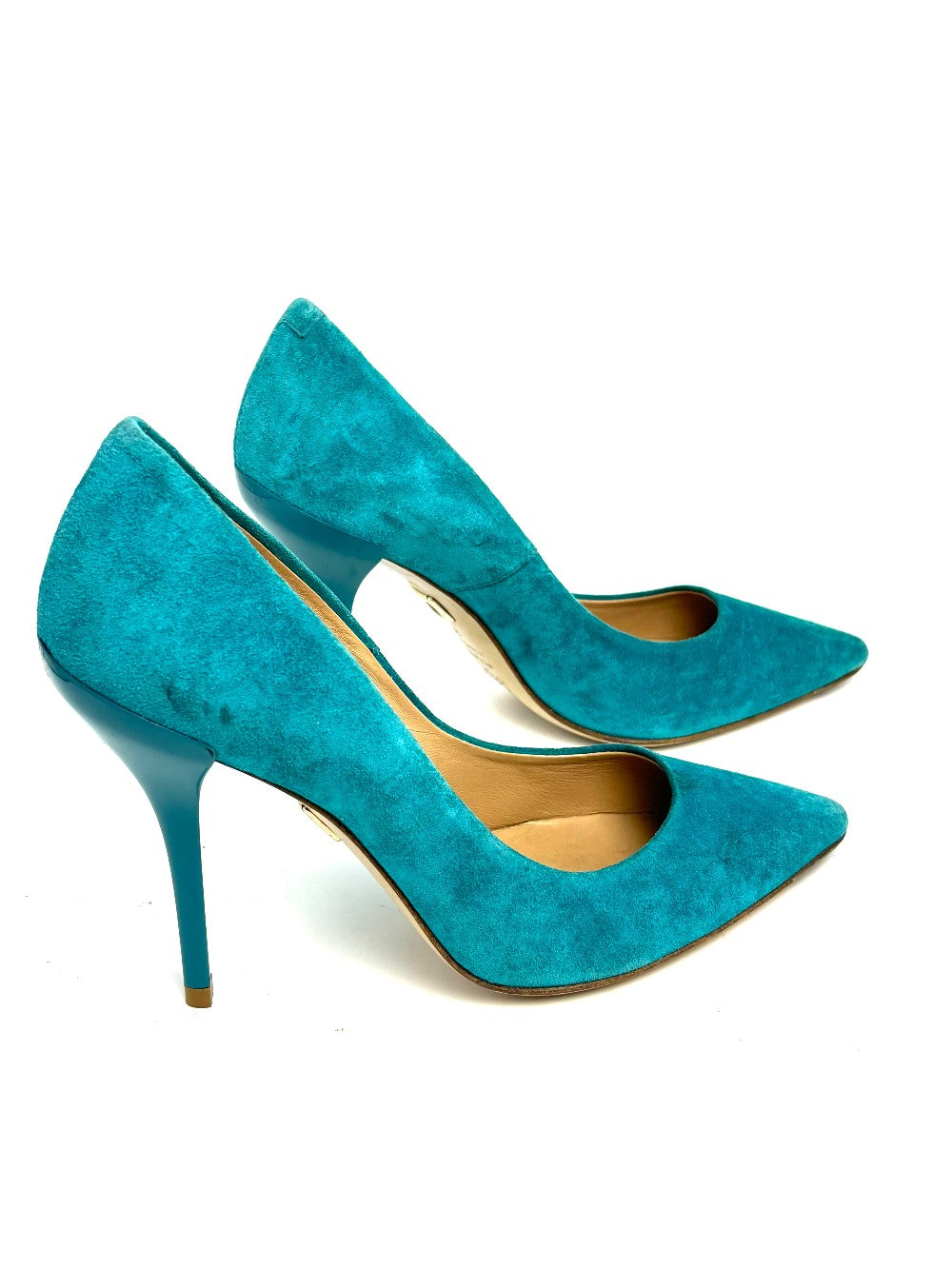 Brand New. Roger Vivier Heel Suede Blue. 35|10647