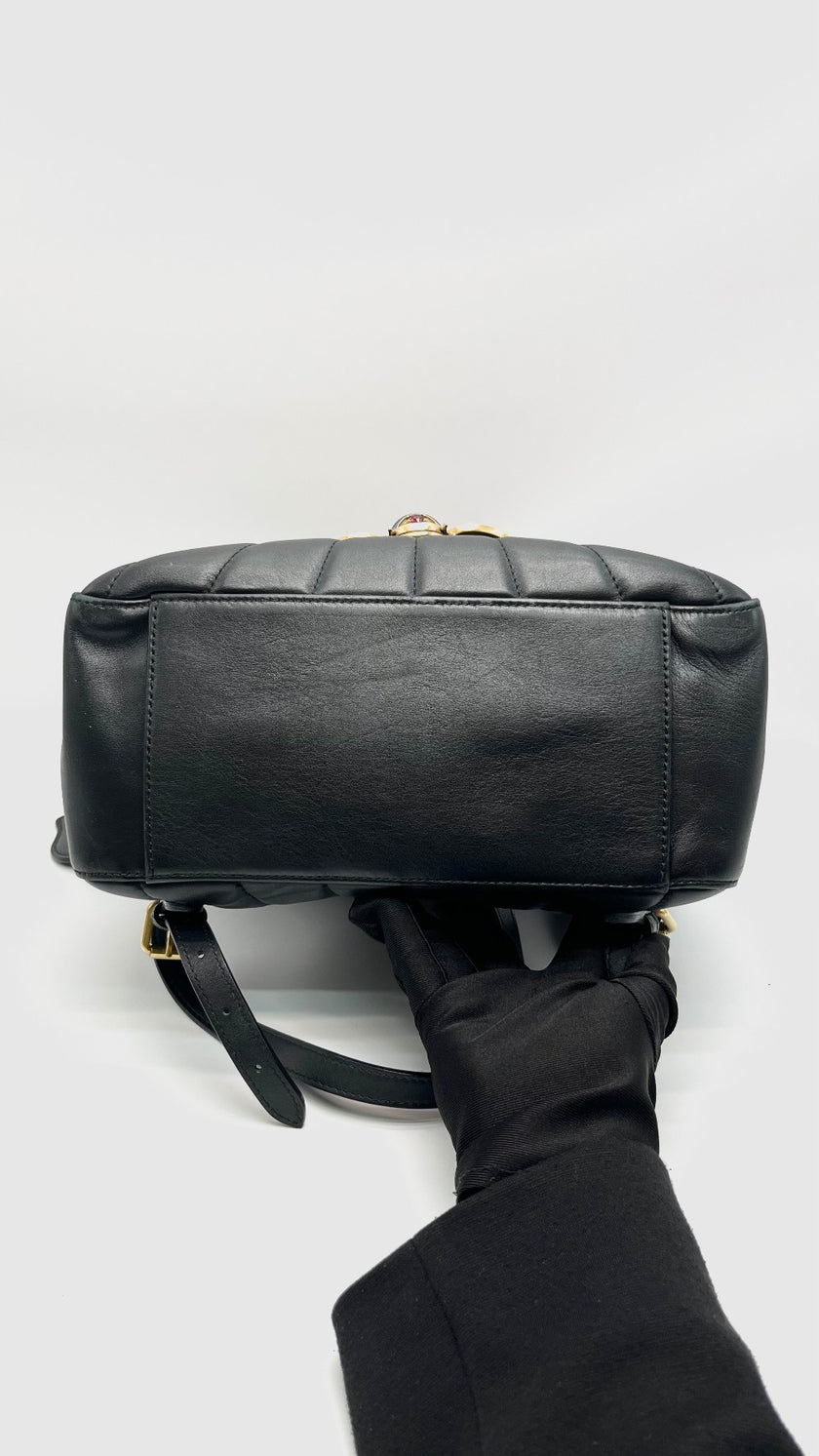 Preowned. Gucci Queen Margaret Bamboo Backpack|15673