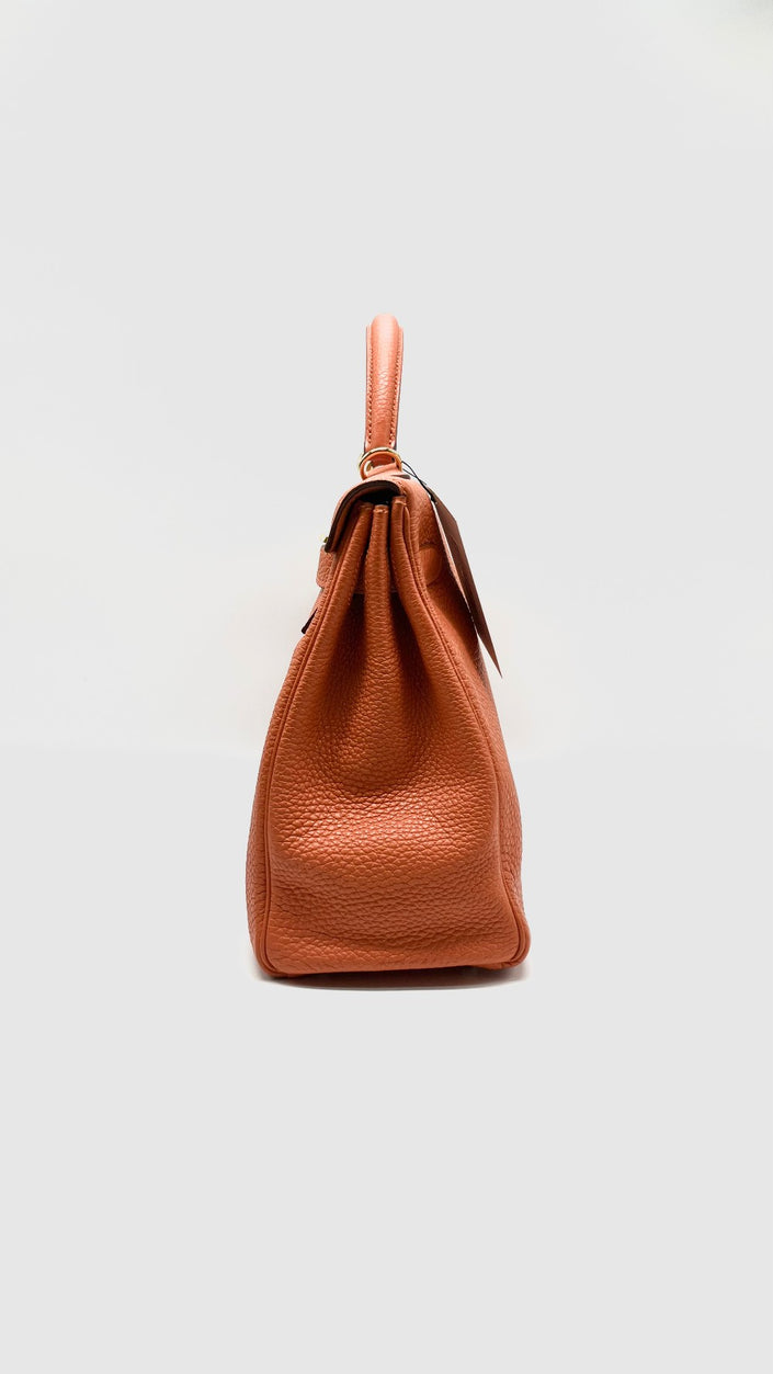 Preowned. Hermes Kelly 32 Togo Orange GHW. N Square 189.S|14657