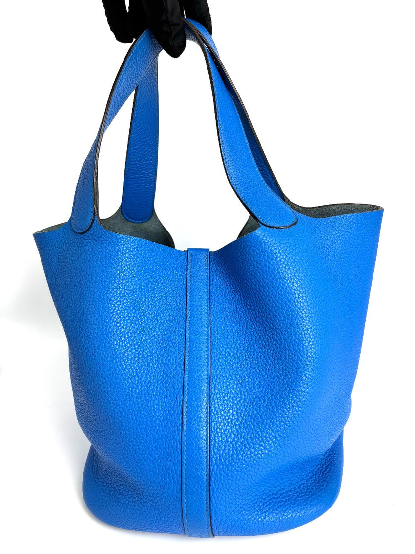 Preowned. Hermes Picotin 26 Blue France Togo. PC074|3732