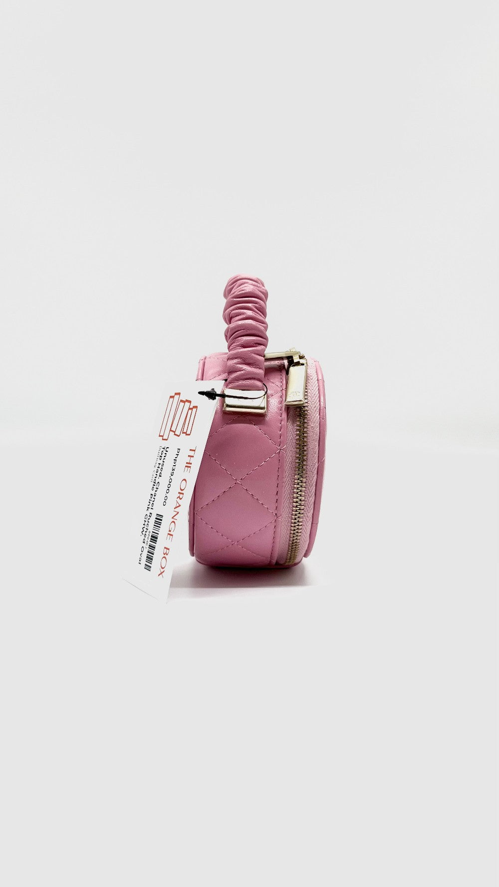 Unused. Chanel Ruched Oval Top Handle Pink GHW. 32021710|5140