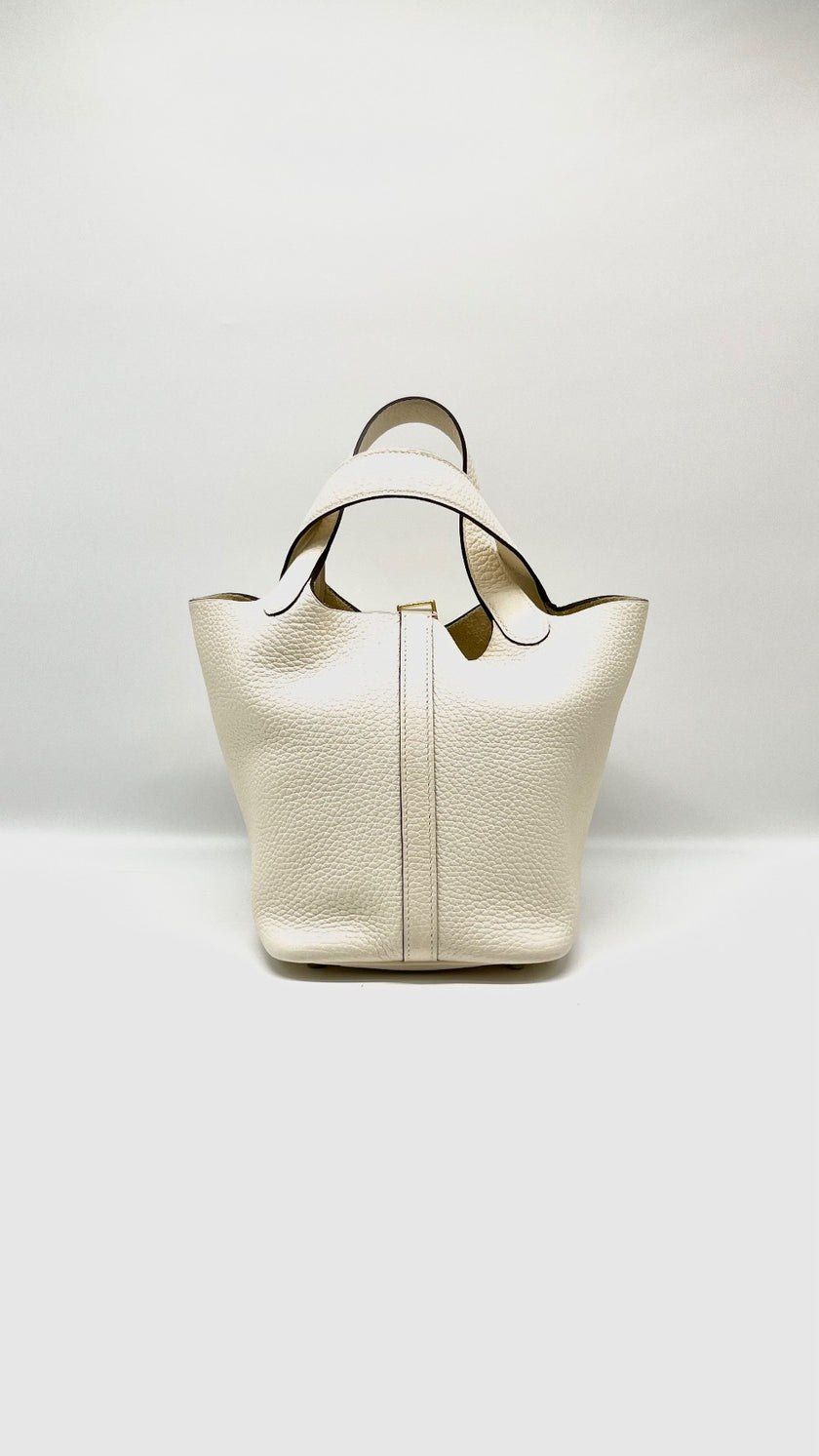 Like New. Hermes Picotin 18 Nata Clemence GHW. BFS005GX|12180