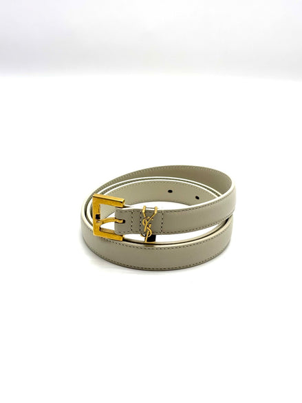 Brand New. YSL Belt White GHW. 80CM|17018