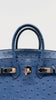 Like New. Hermes Birkin 25 Ostrich Blue Brighton PHW. DSA365XI|12981