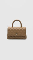 Brand New. Chanel Coco Handle Small Dark Beige Caviar GHW. A6GN5C11|16607