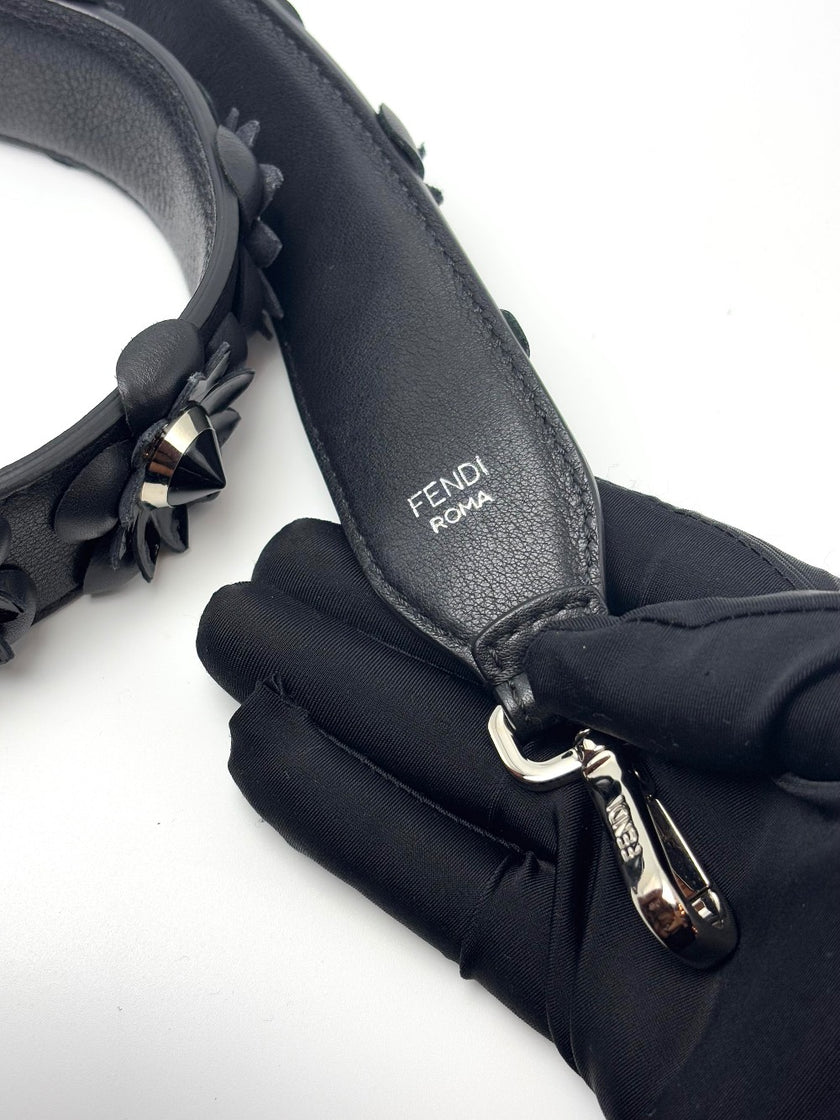 Preowned. Fendi Bag Strap Black|6769