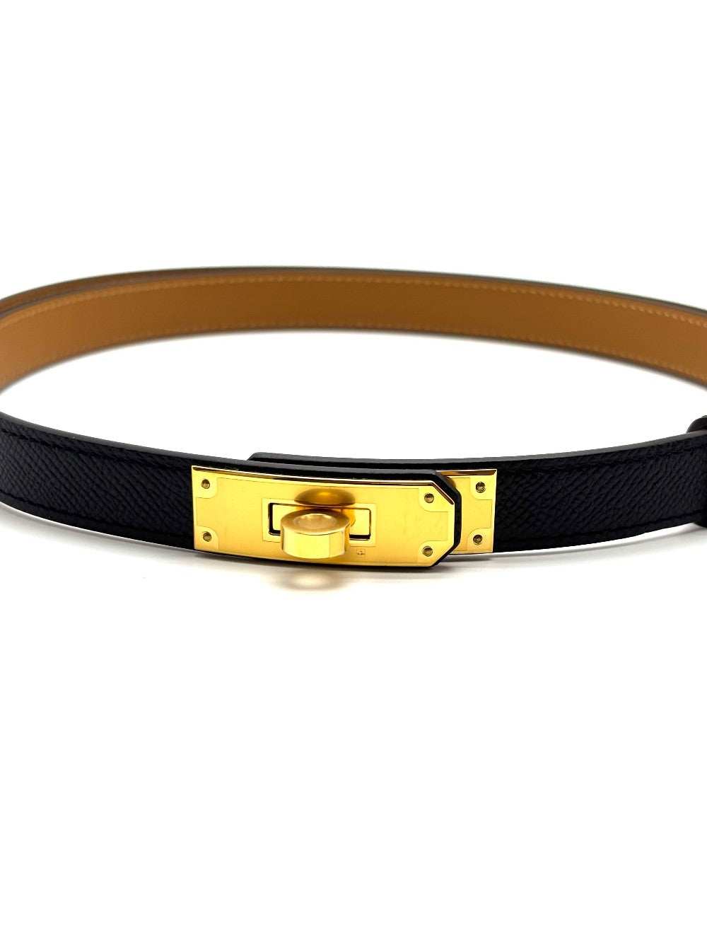 Brand New. Hermes Kelly Belt Black GHW. KTY510BI|17010