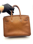 Like New. Hermes 3 in 1 Birkin 30 Fauve Barenia Faubourg and Toile GHW. UAS791NF|17449
