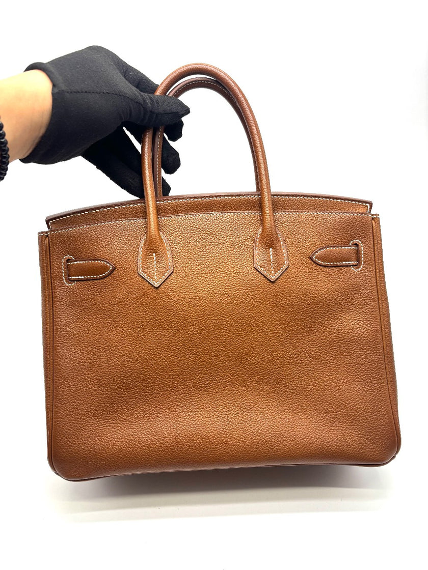 Like New. Hermes 3 in 1 Birkin 30 Fauve Barenia Faubourg and Toile GHW. UAS791NF|17449