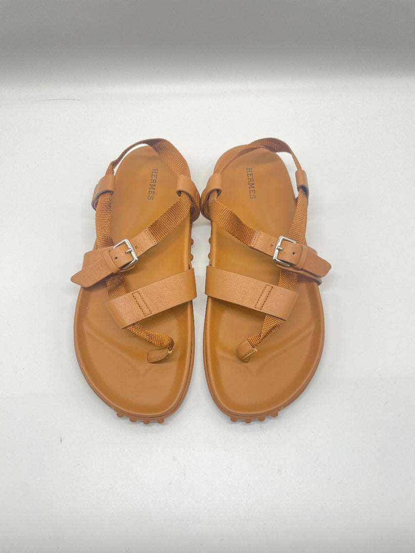 Brand New. Hermes Inboard Sandals Gold. 38|9189