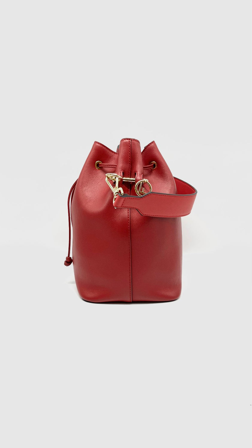 Like New. Fendi Mon Tresor Red Bucket Bag|14939