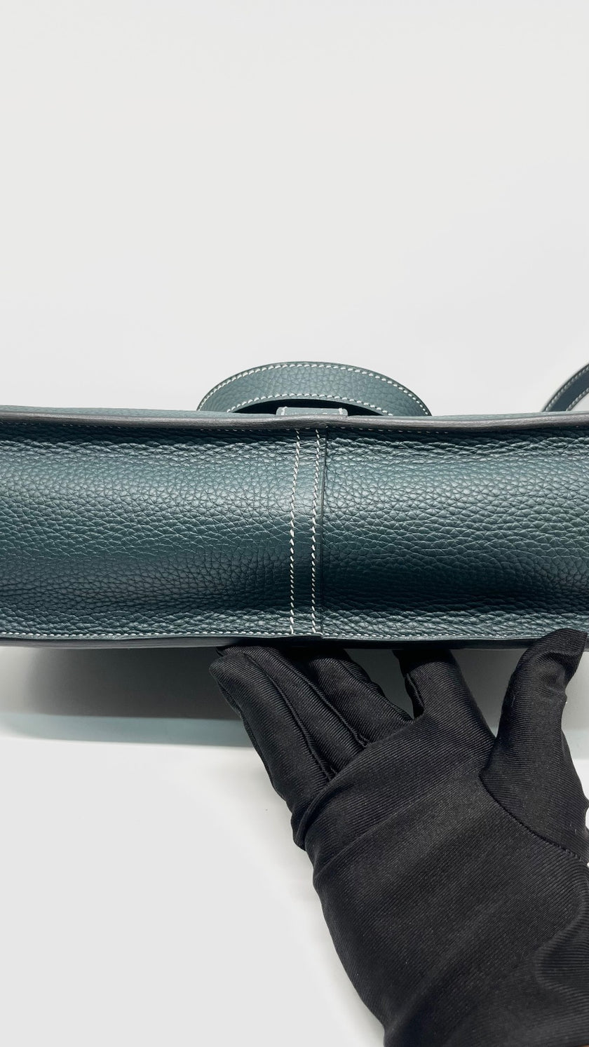 Brand New. Hermes Halzan 31 Togo Vert Bosphore GHW. CBT011TD|11430