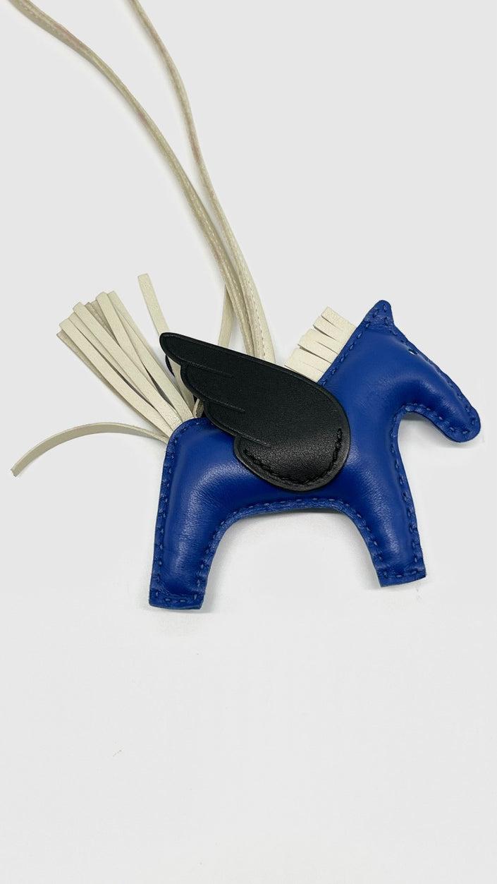 Brand New. Hermes Rodeo Pegase PM Bag Charm Blue De France|9964