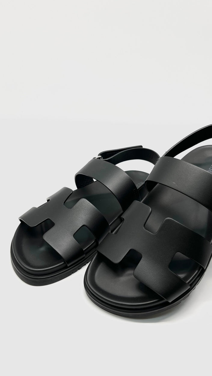 Brand New. Hermes Genius Sandals Black. 37|14920