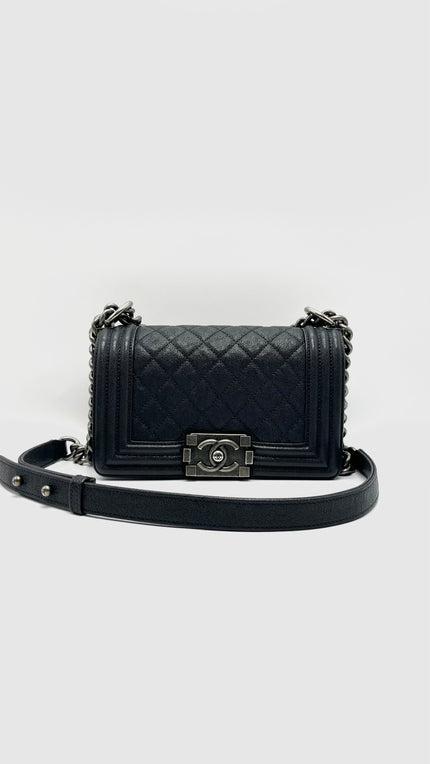 Preowned. Chanel Leboy Small Dark Gray Caviar Ruth HW. 26595963|15907