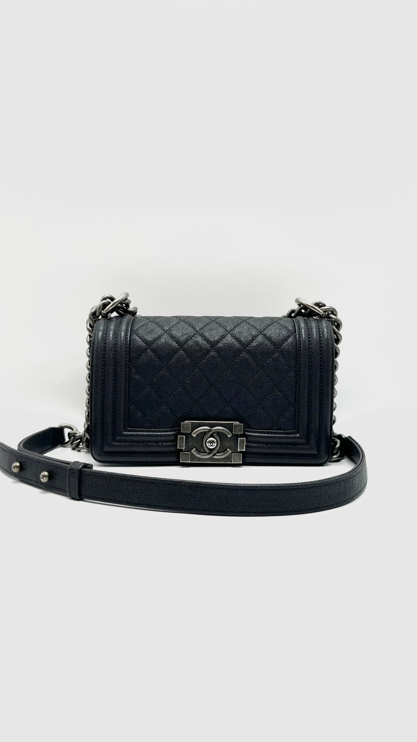 Preowned. Chanel Leboy Small Dark Gray Caviar Ruth HW. 26595963|15907