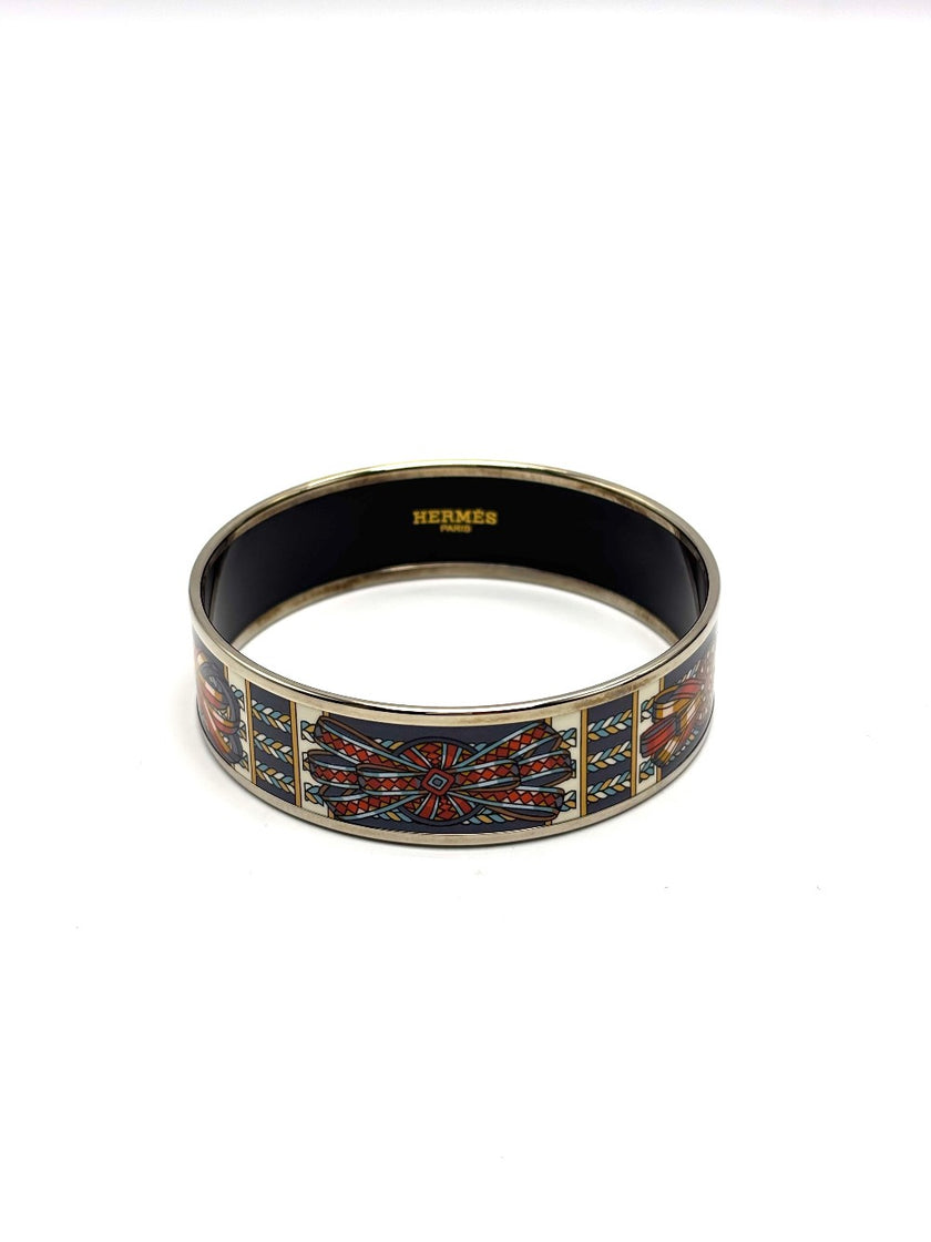 Unused. Hermes Enamel Rubans De Cheval Bangle|17232