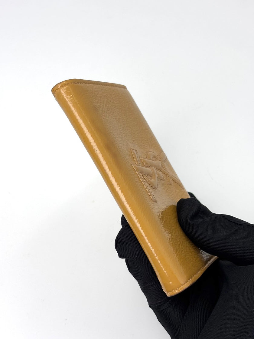 Preowned. YSL Coin Purse Patent Beige|7148
