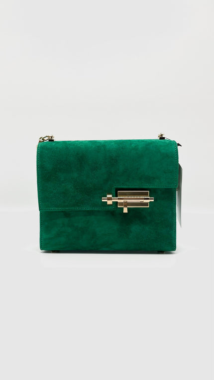 Brand New. Hermes Mini Verrou Chaine Suede Green GHW. UPI774SM|8795