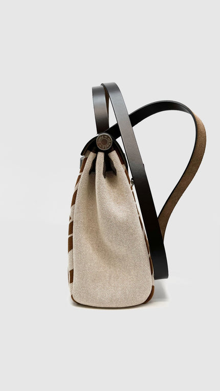 Like New. Hermes Herbag 31 Canvas Maillons&Co PHW. WCH010BP|16575