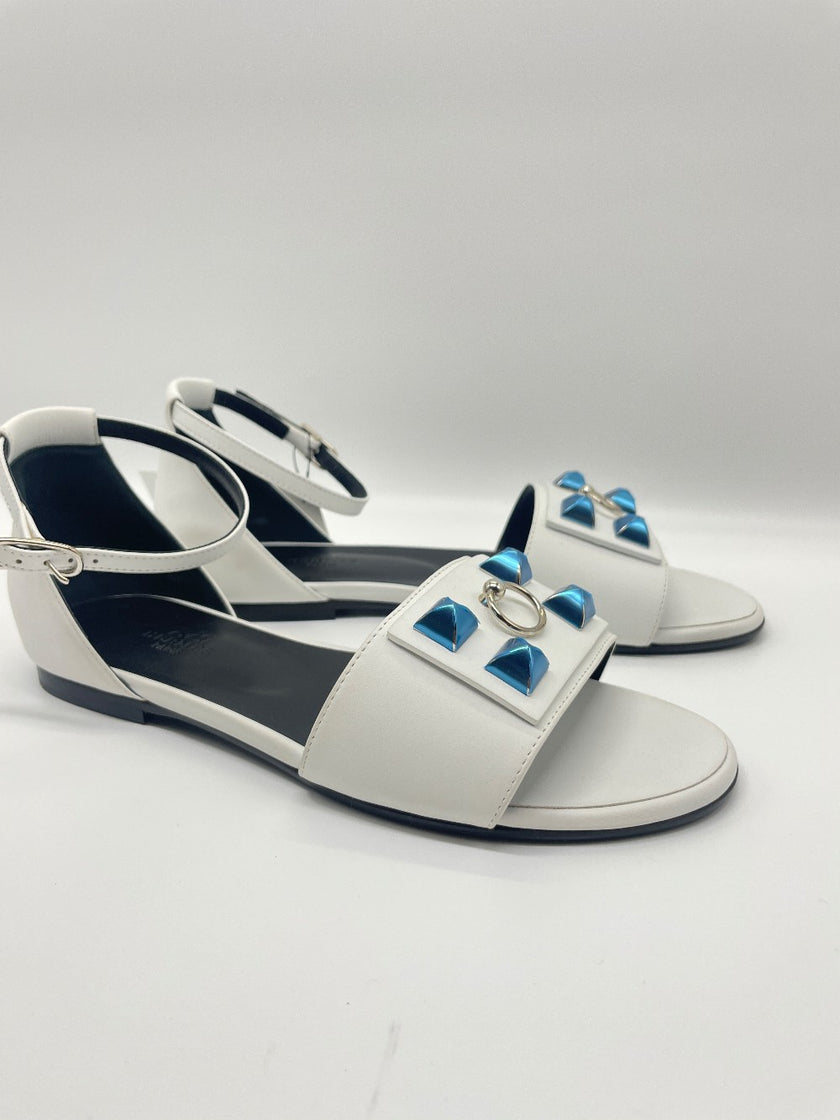 Brand New. Hermes Sandals Desiree Blanc. 37|9089
