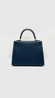 Preowned. Hermes Kelly 25 Blue De Prusse Epsom Sellier GHW. WHA469KY|16008