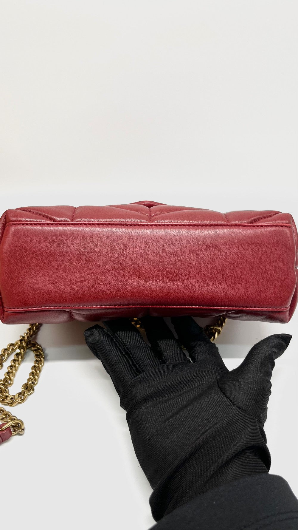 Preowned. YSL Lou Puffer Red GHW|13532