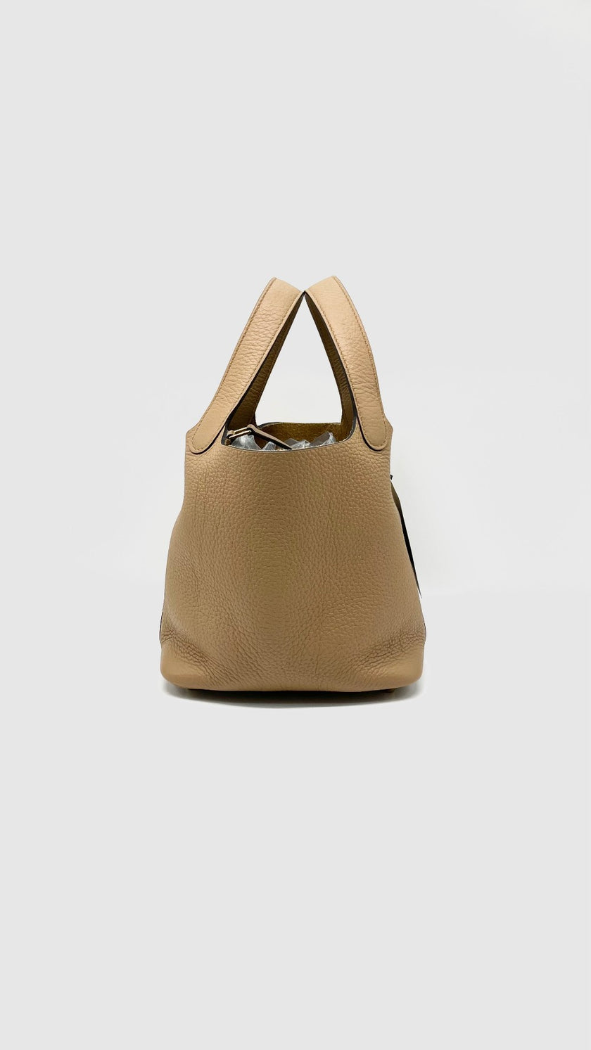 Like New. Hermes Picotin 18 Chai Clemence GHW. BMI007IA|15266