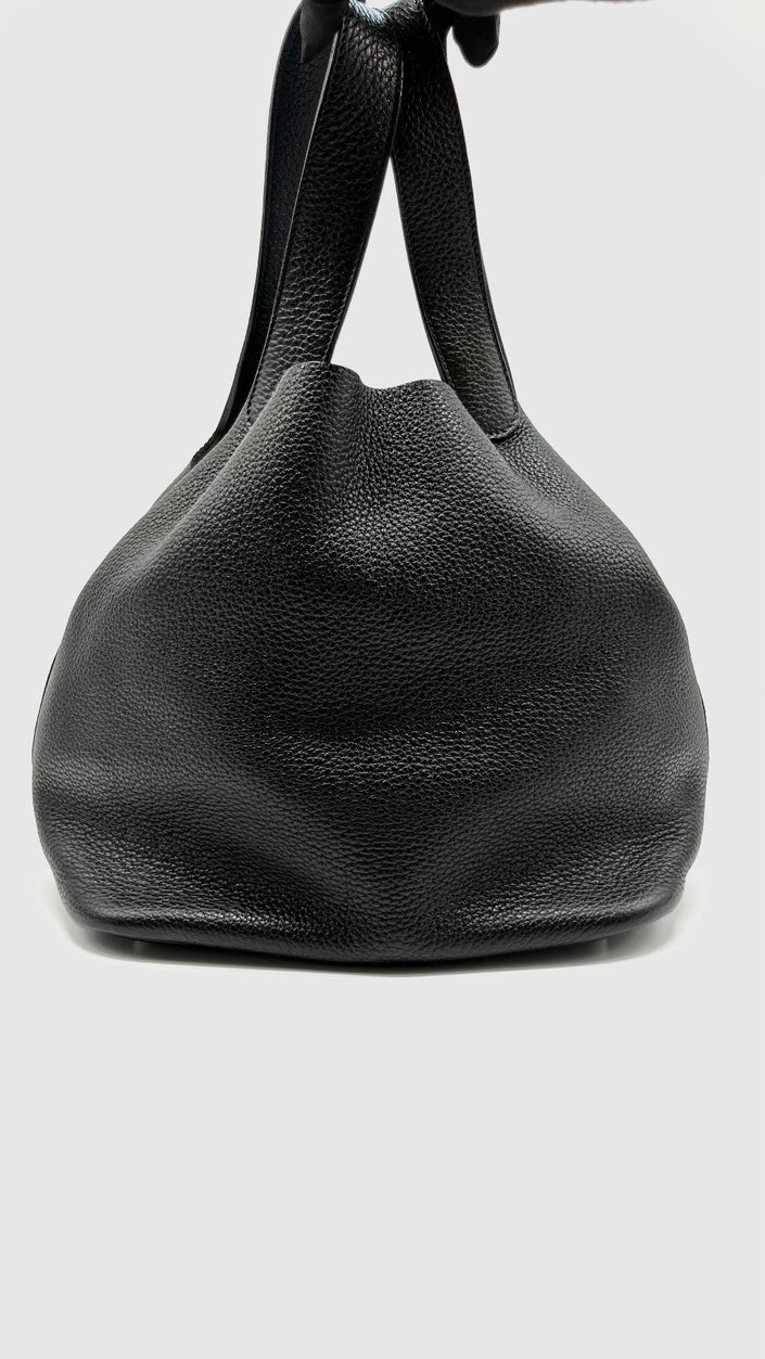 Preowned. Hermes Picotin 26 Noir Clemence PHW. P Square VP|9275