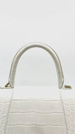 Preowned. Balenciaga Hourglass Croc White GHW|14590