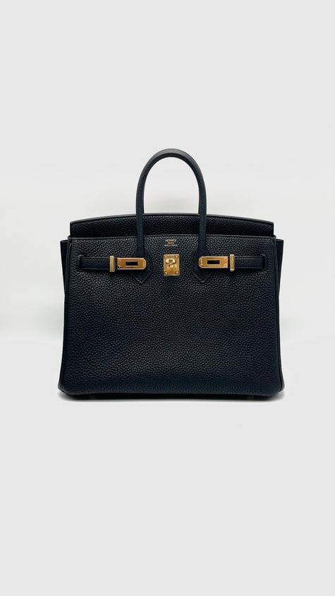 Like New. Hermes Birkin 25 Black Togo GHW. UPY663TN|16266