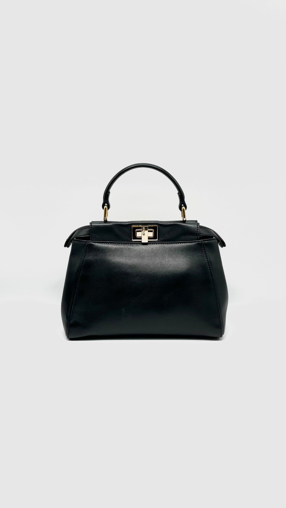 Preowned. Fendi Peekaboo Mini Black Nappa Leather Ghw. 8BN244|11978