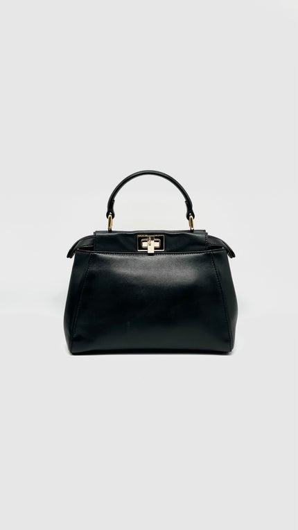 Preowned. Fendi Peekaboo Mini Black Nappa Leather Ghw. 8BN244|11978