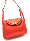 Preowned. Hermes Lindy 26 Rose Jaipur Clemence PHW. R Square 72A|17262