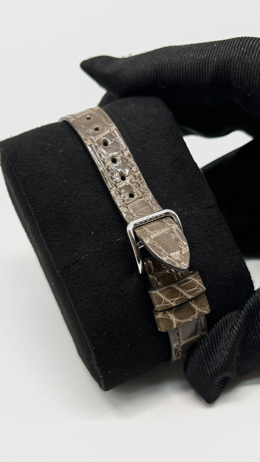 Brand New. Hermes Nantucket Watch Croc MOP Dial With Diamonds|5706