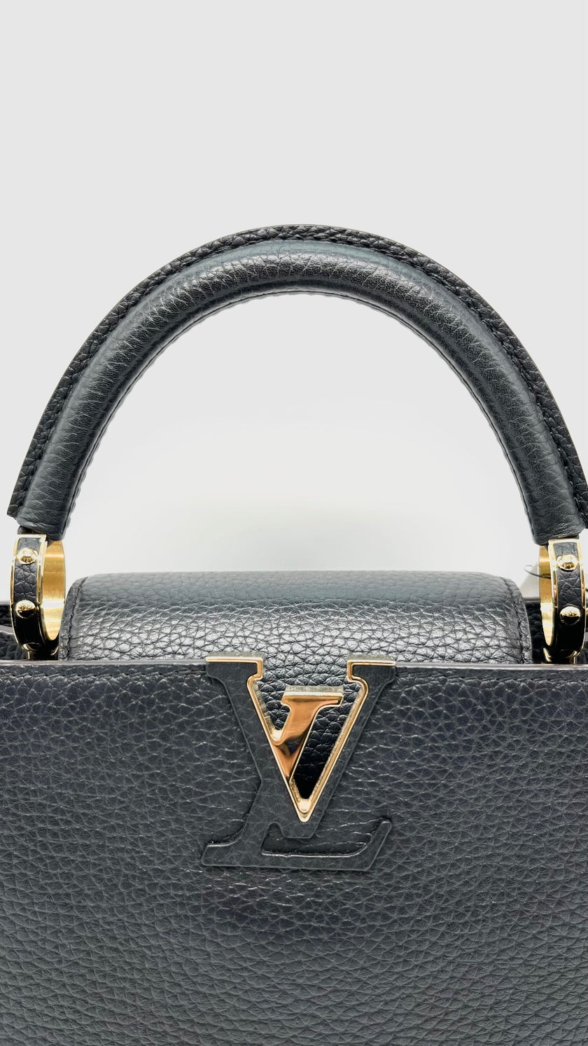 Preowned. LV Capucines BB Black GHW|12213